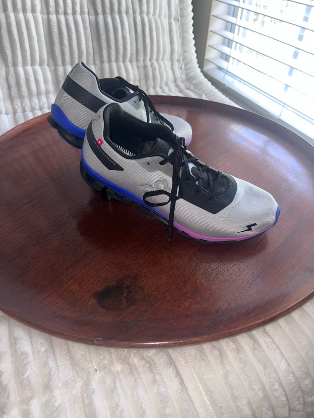 On Running Women's Sneakers in Grey with Black and colorful Details - Picture 12 of 12